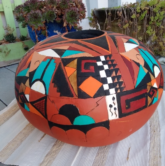 Large Round Hopi Pyroengraved Gourd - Picture 7 of 7